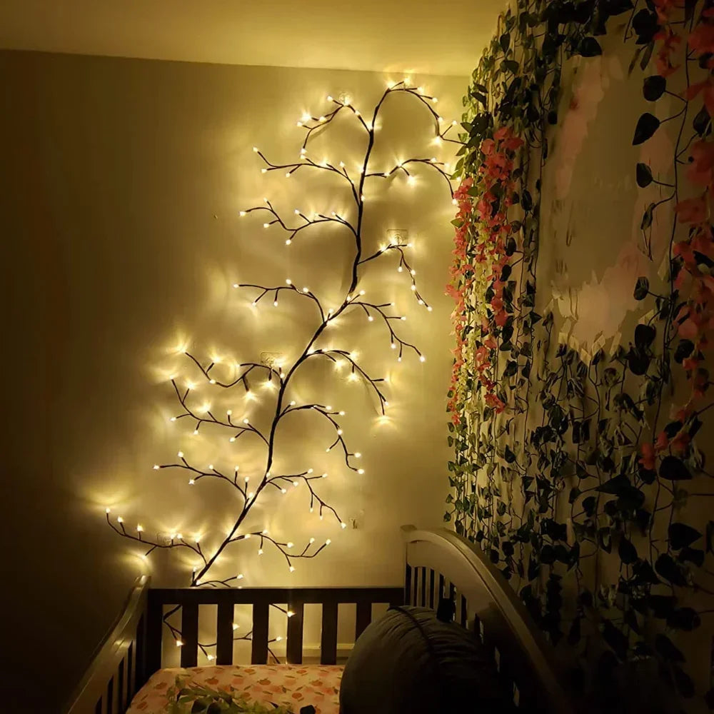 144 Leds Lighted Vine Tree for Home Bendable Branch Lights Indoor Willow Tree Lights for Christmas Valentine'S Day Party Wall